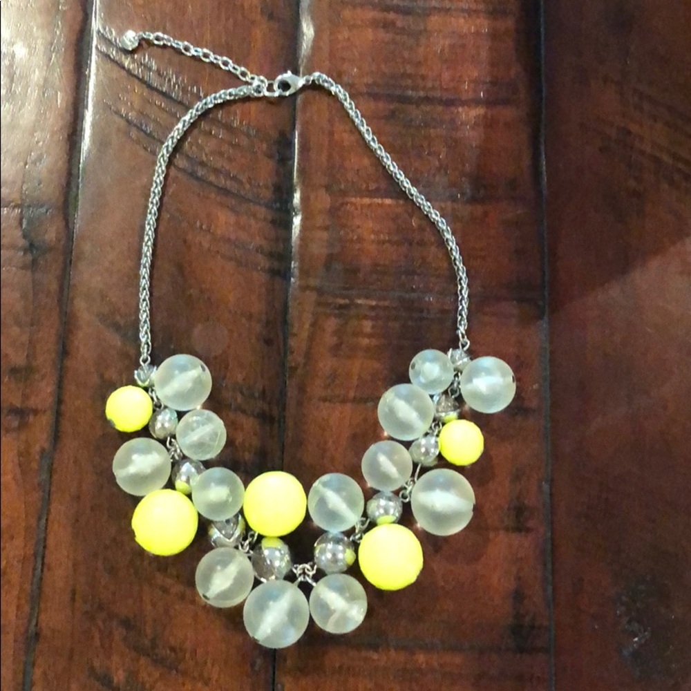 Silver and neon yellow necklace